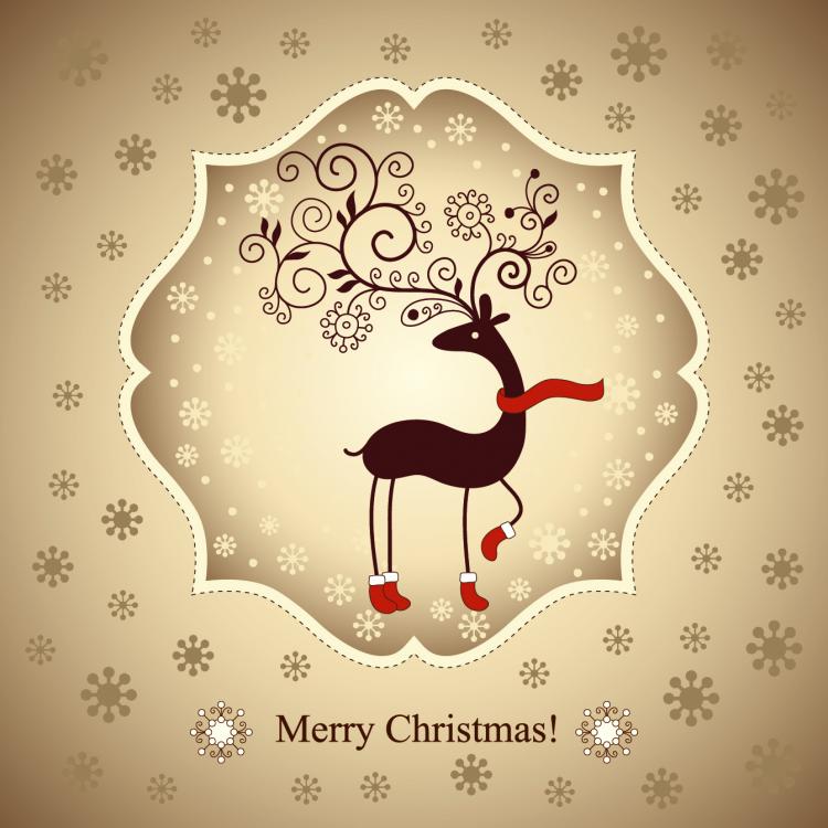 free vector Beautiful christmas greeting card 02 vector